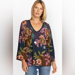 Johnny Was 1X Delfino V-Neck Kimono Sleeve Tee